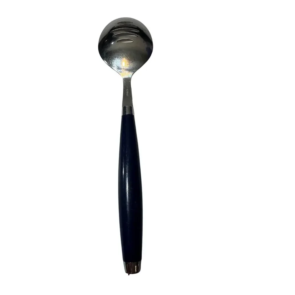 FIESTA 1 slotted serving spoon Hostess flatware Fiestaware BLUE Silverware
